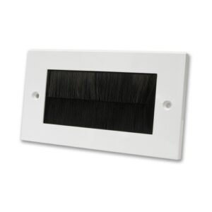 KAUDEN™ Brush Faceplate – Double Gang White Faceplate/Black Brush